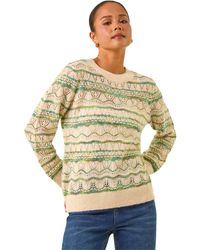 Roman - Petite Melange Stripe Knit Jumper - Lyst