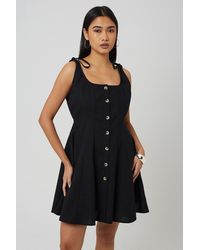 Brave Soul - Strappy Button Front A-Line Mini Dress - Lyst