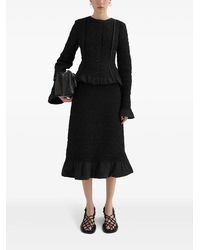 Jil Sander - Chaqueta Punos-Dobladillo Drap Negro - Lyst