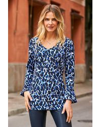 Sosandar - Print Fluted Sleeve Top - Lyst