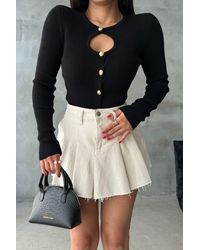 Hiccup - Round Neck Ribbed Sweater With A Cut Out - Lyst