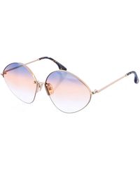 Victoria Beckham - Vb220S Oval-Shaped Metal Sunglasses - Lyst