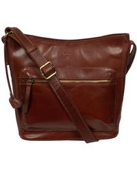 NiNa Amora - 'Ornella' Conker Leather Cross Body Bag - Lyst