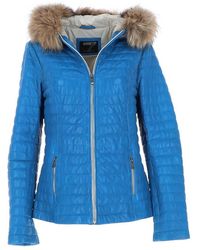 Ashwood Leather - 'Venezia' Fur Trim Hooded Real Jacket - Lyst