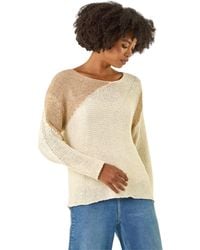 Roman - Colour Block Knit Jumper - Lyst