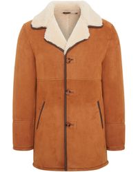 Infinity Leather - Shearling Sheepskin Car Coat - Lyst