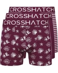 Crosshatch - Hovland Boxer Shorts (Pack Of 3) (Prune) - Lyst
