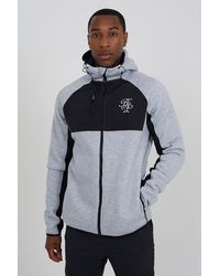 Brave Soul - 'Marathon' Contrast Panel Zip Through Hoodie - Lyst