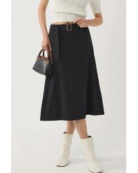 Busem - High Waist Midi Skirt With Arched Detail - Lyst