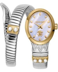 Roberto Cavalli - Snake Stainless Steel Two Toned & Watch - Lyst