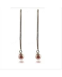 Luxenter - Oorbellen, 925 Sterling Zilver, Yedia En Witte Parel, Gerhodineerd - Lyst
