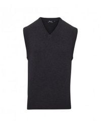 PREMIER - Sleeveless Cotton Acrylic V Neck Sweater - Lyst