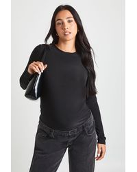 Boohoo - Maternity Soft Touch Crew Neck Long Sleeve T-Shirt - Lyst
