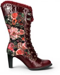 Laura Vita - Floral Goth Victorian Leather Heeled High Boots - Lyst