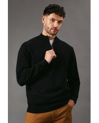 MAINE - Premium Pure Cotton Half Zip Funnel Jumper - Lyst