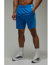 BoohooMAN - Active Colour Block Zip Pocket 7Inch Gym Shorts - Lyst