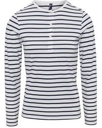 PREMIER - Ladies Long John Striped Roll Sleeve T-Shirt - Lyst