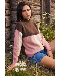 Roman - Colour Block Marl Knit Jumper - Lyst