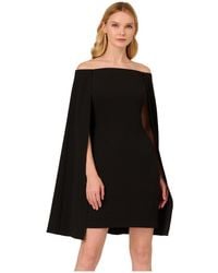 Adrianna Papell - Off Shoulder Cape Dress - Lyst