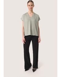 Soaked In Luxury - Ärmellose Bluse Gerade Passform Shadow Light - Lyst