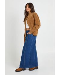 Boohoo - Seam Detail Denim Maxi Skirt - Lyst
