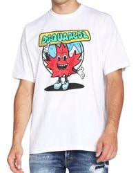 DSquared² - Maple Leaf On Front T-Shirt Cotton - Lyst