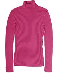 Lipsy - Ribbed Button Cuff Roll Neck Jumper - Lyst
