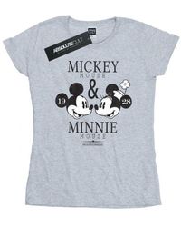 Disney - Ladies Mousecrush Mondays Mickey & Minnie Mouse Cotton T-Shirt (Sports) - Lyst