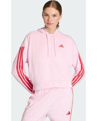 adidas Originals - Essentials 3-Stripes French Terry Full-Zip Hoodie - Lyst