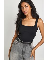 Boohoo - Peached Sculpt Scoop Neck Sleeveless Bodysuit With Removable Padding - Lyst