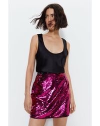 Warehouse - Premium Sequin Mini Skirt - Lyst