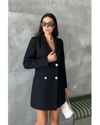 Hiccup - V Neck Buttoned Long Sleeve Mini Blazer Dress - Lyst