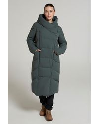 Mountain Warehouse - Cosy Wrap Long Down Jacket Water Resistant Hooded Full Zip Winter Coat - Lyst