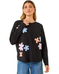 Roman - Floral Embroidery Knit Jumper - Lyst
