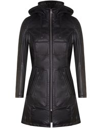 Infinity Leather - Hooded Quilted Parka Coat-Olney - Lyst