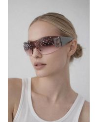 SVNX - Racer Diamante Sunglasses - Lyst