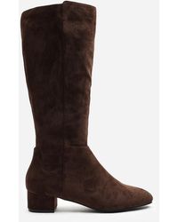 Where's That From - Wheres Paislee Wide Fit Round Toe Block Heel Stretch Suede Boots - Lyst