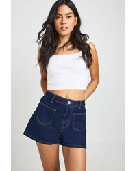 Boohoo - Front Pocket Detail Mini Short - Lyst