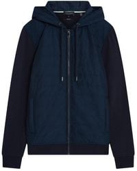 Ted Baker - Adburys Regular Quilted Zip Hoodie - Lyst