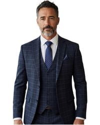 TruClothing - Navymens Checked 3 Piece Tailored Fit Formal Work Suit - Lyst