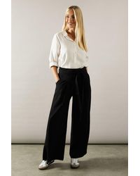 Wallis - Petite Self Belted Wide Leg Trouser - Lyst