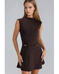 Busem - Mini Dress With Stand Collar And Pocket Detail - Lyst