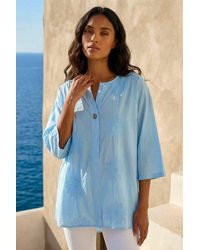 Roman - Cotton Floral Embroidered Tunic Top - Lyst