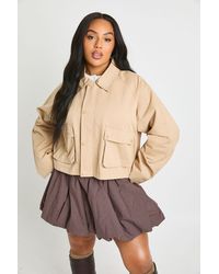 Boohoo - Plus Utility Cropped Jacket - Lyst