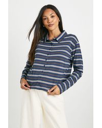 Boohoo - Maternity Collared Stripe Fitted Rugby Shirt - Lyst