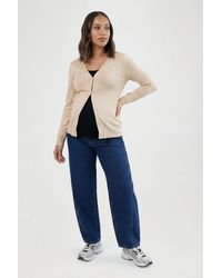 Boohoo - Maternity Rib Knit Cinched Hem Cardigan - Lyst