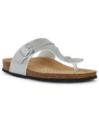 Geox - D Brionia Metaal Synthetisch Polyurethaan Damessandalen Zilver - Lyst