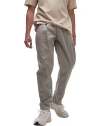 TOPMAN - Chino Pant Tapered Fit Textured Soft Cotton Twin Pleat Trouser - Lyst