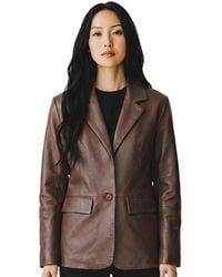 Infinity Leather - Conker Italian Blazer Jacket-Chongqing Lamb Leather - Lyst