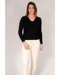 Secret Label - Ribbed V Neck Top - Lyst